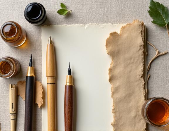 Penne calligrafiche sostenibili e materiali eco-friendly